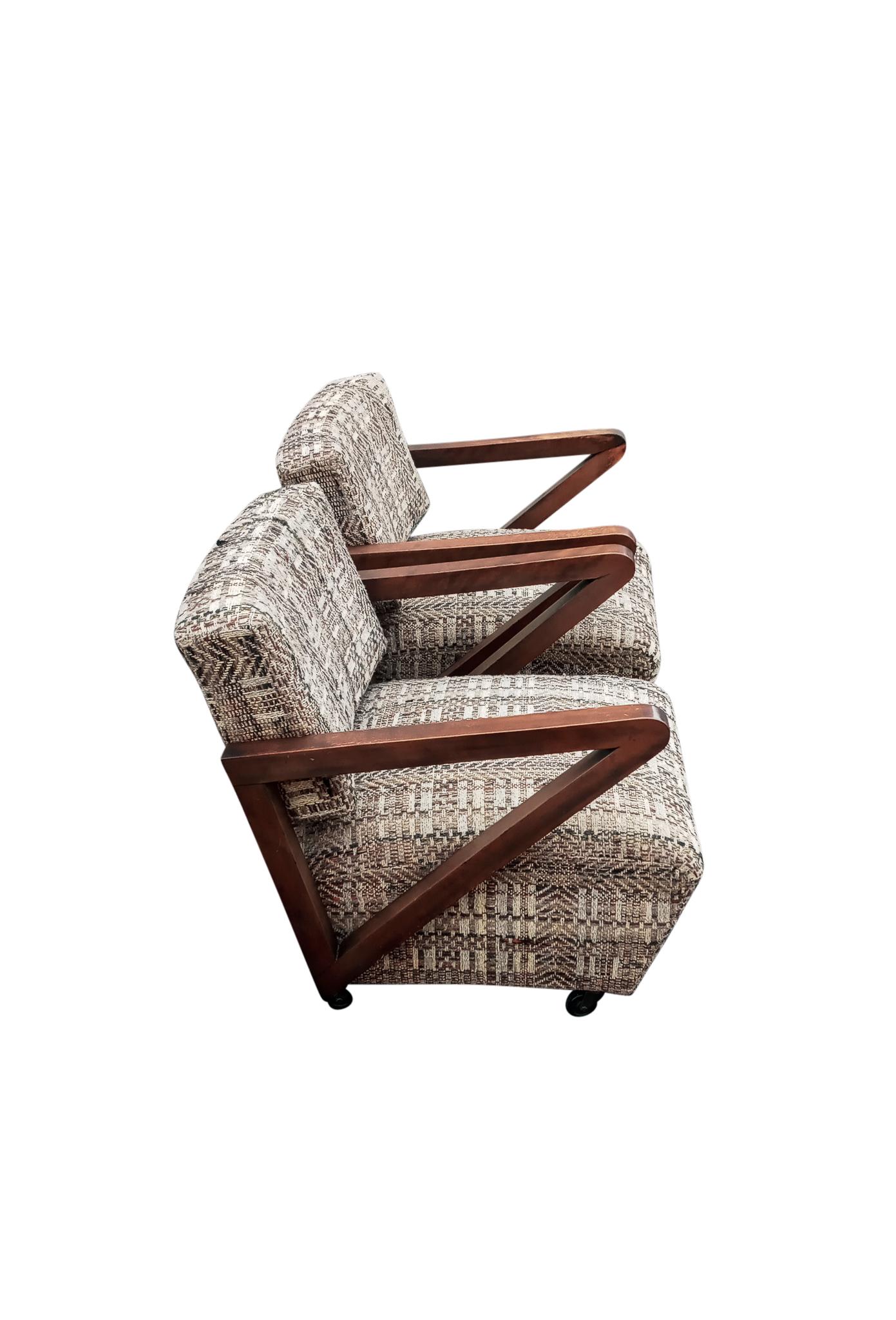 Mid-Century Modern Paul Laszlo Style Pair Mid-Century Open-Frame Lounge Chairs Constructivist Style