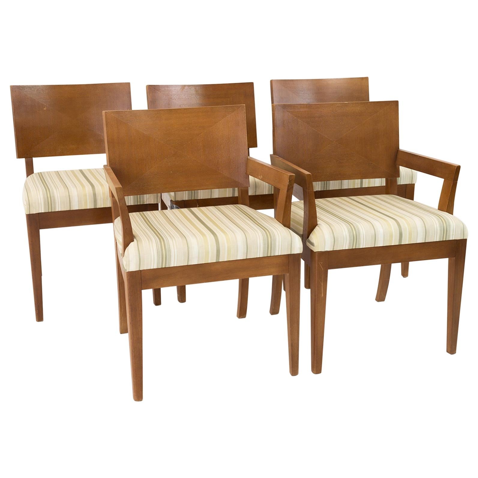 Paul Laszlo Style Stewartstown Furniture Mid Century Dining Chairs, Set of 5