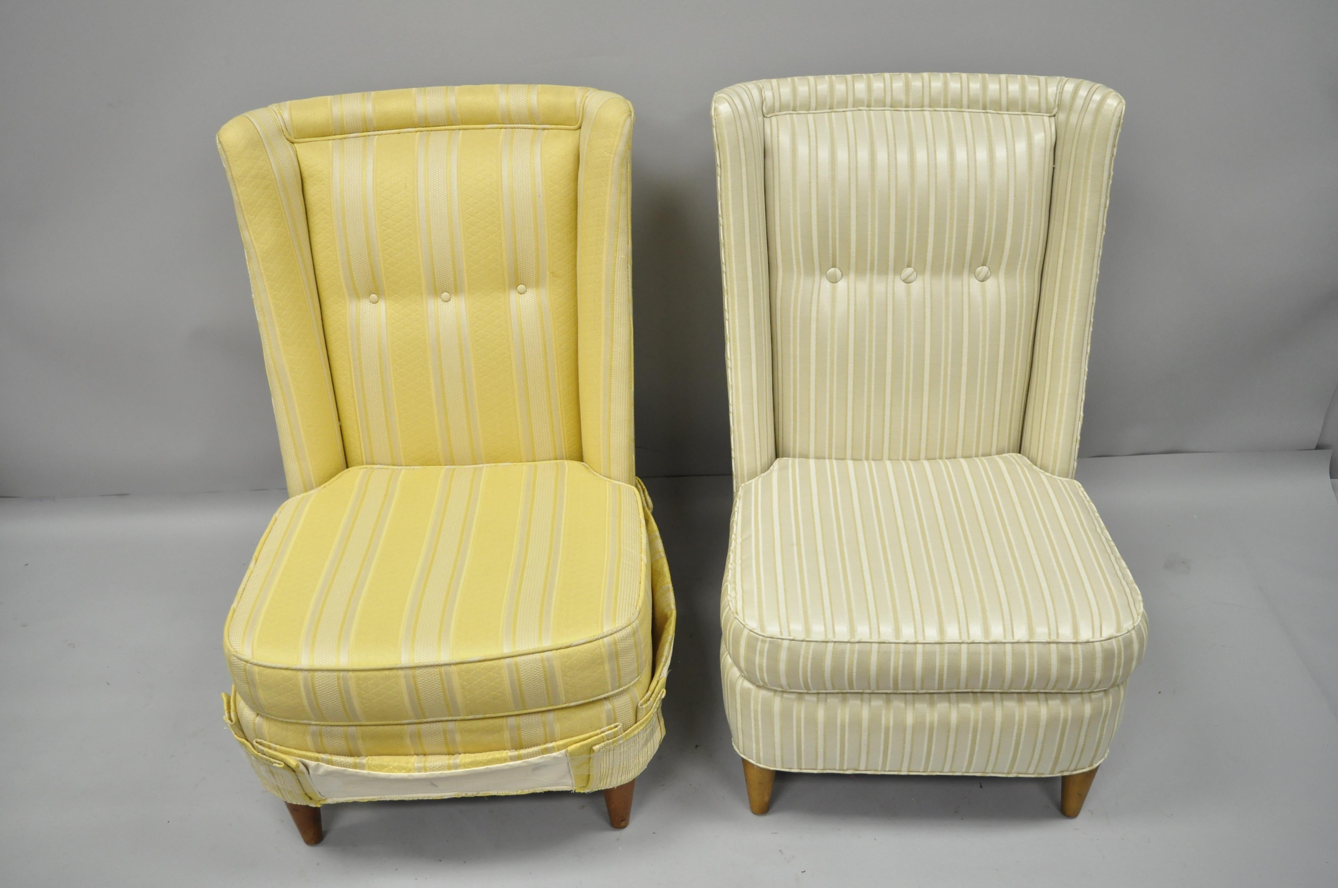 Paul Laszlo Upholstered Slipper Lounge Chair Barrel Back a Pair For Sale 5