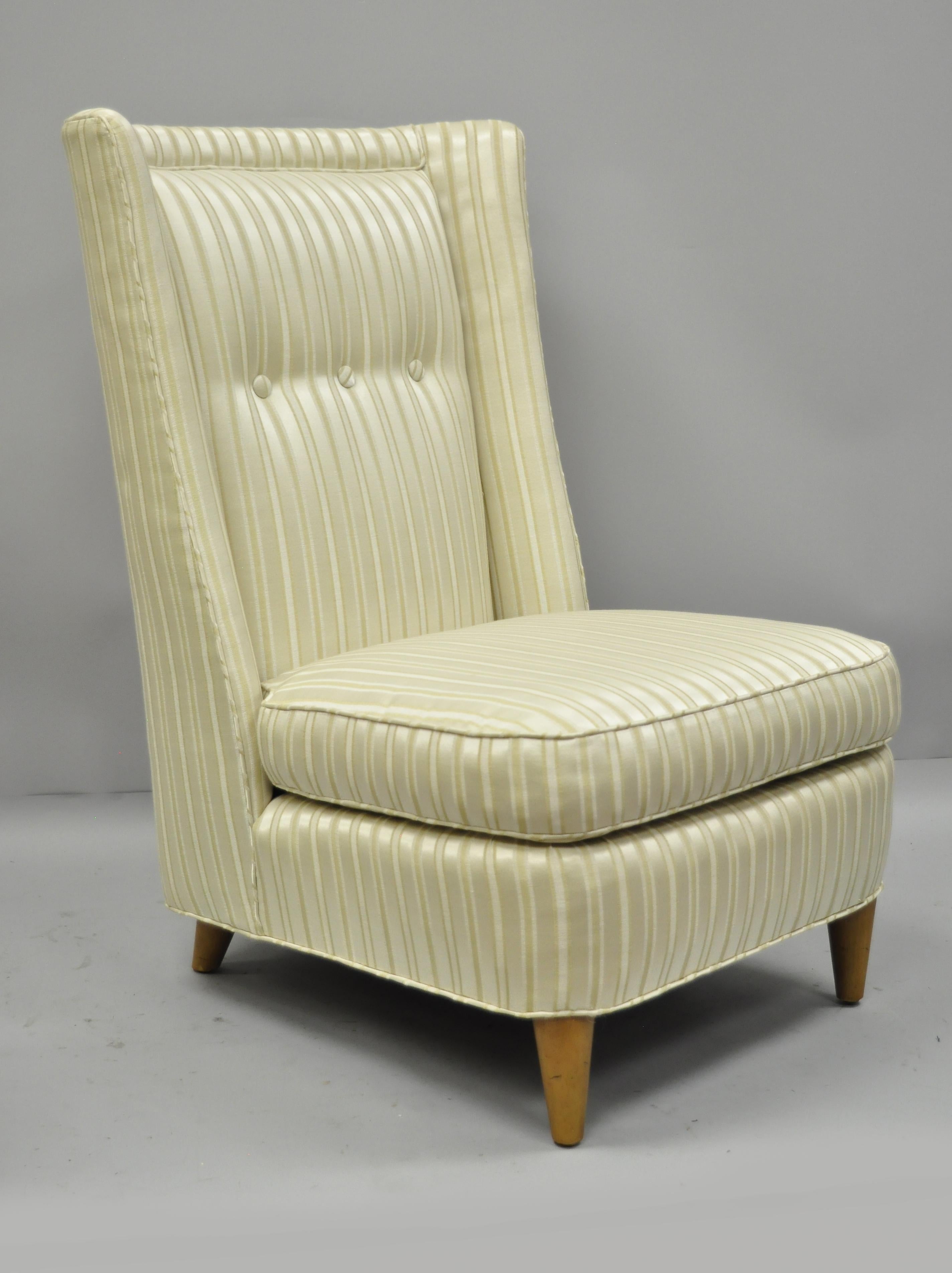 Mid-Century Modern Paul Laszlo Upholstered Slipper Lounge Chair Barrel Back a Pair For Sale