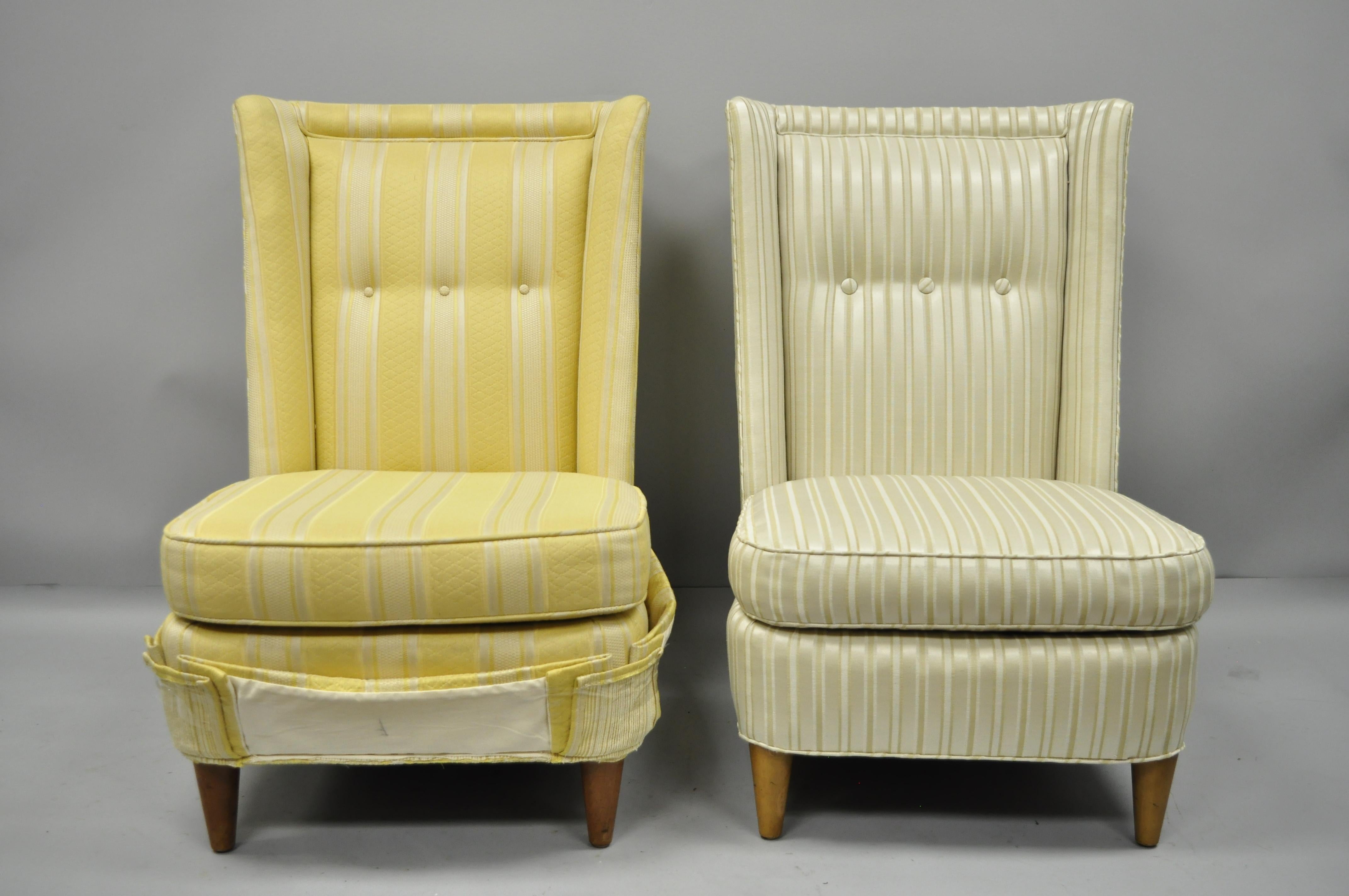 Paul Laszlo Upholstered Slipper Lounge Chair Barrel Back a Pair For Sale 1
