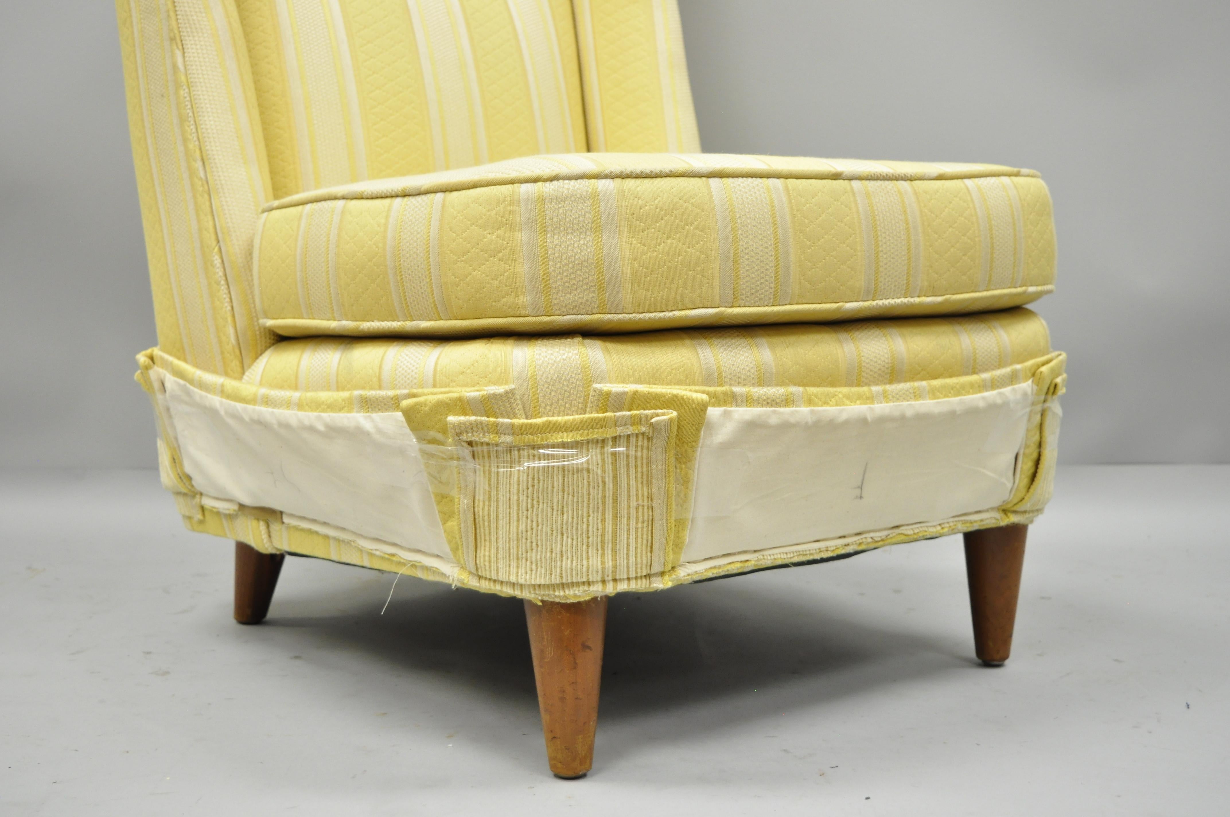 American Paul Laszlo Upholstered Slipper Lounge Chair Barrel Back For Sale