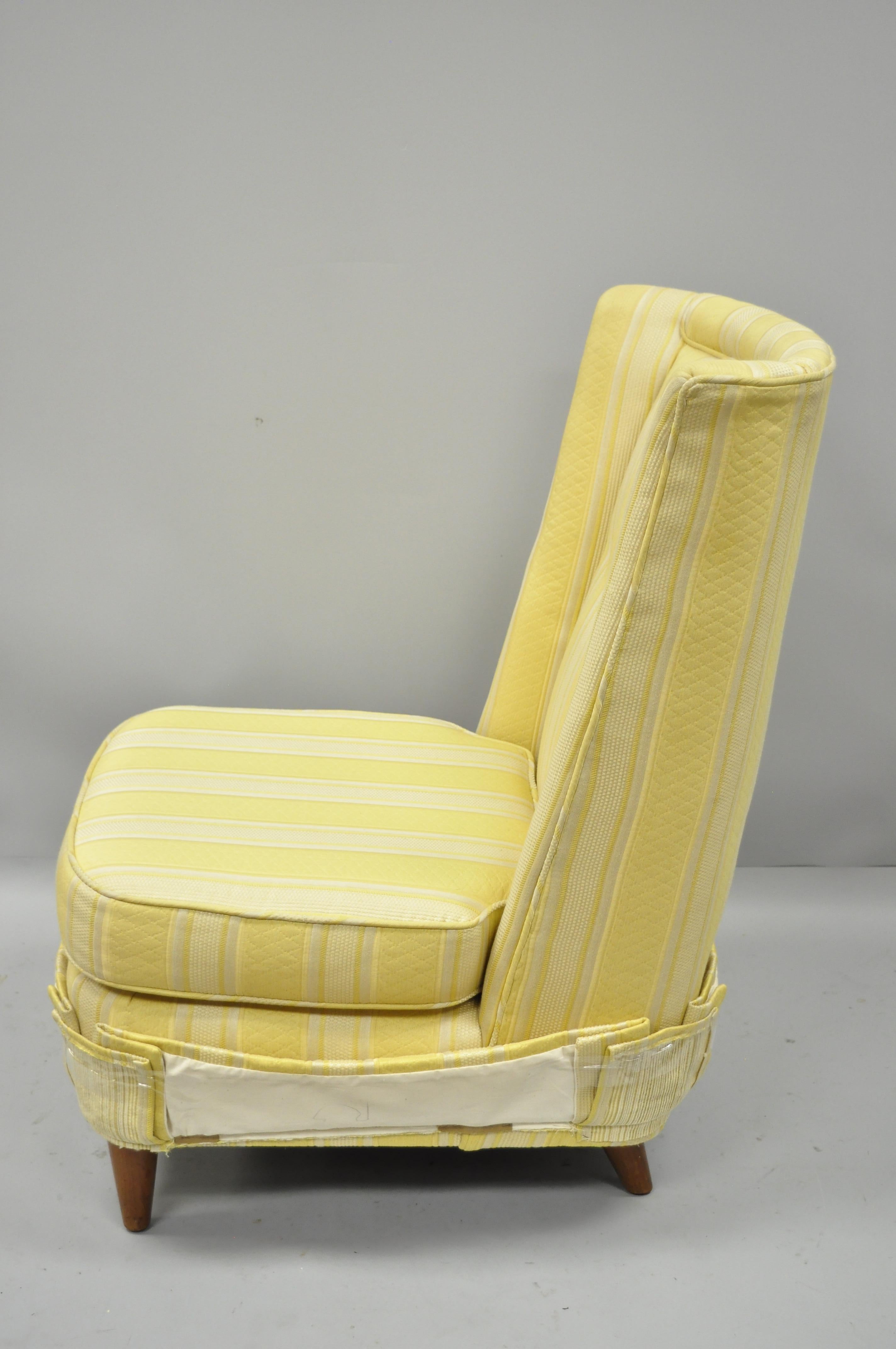 Mid-20th Century Paul Laszlo Upholstered Slipper Lounge Chair Barrel Back For Sale