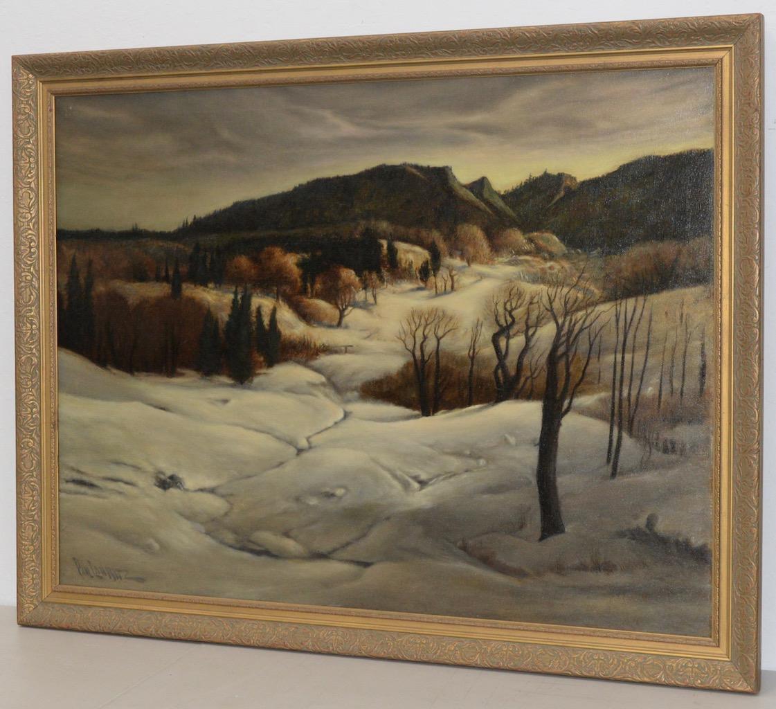 Paul Laurtiz Winter Landscape - Painting by Paul Lauritz