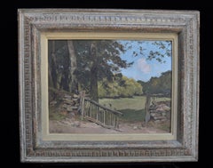 Paul Lecomte (1842-1920) Golf Players in the countryside, Oil on panel, signed