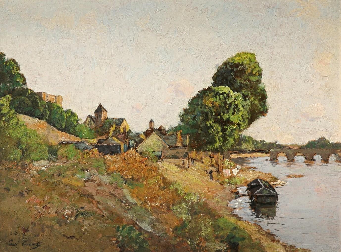 Paul Lecomte Landscape Painting - Beautiful French Impressionist Landscape