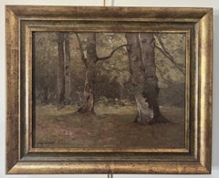 Paul Lecomte (1842-1920) Un boschetto, olio su tavola, firmato