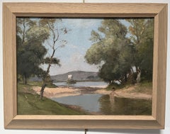 Paul Lecomte (1842-1920) Landschaft mit einer Badenden, Öl auf Leinwand signiert