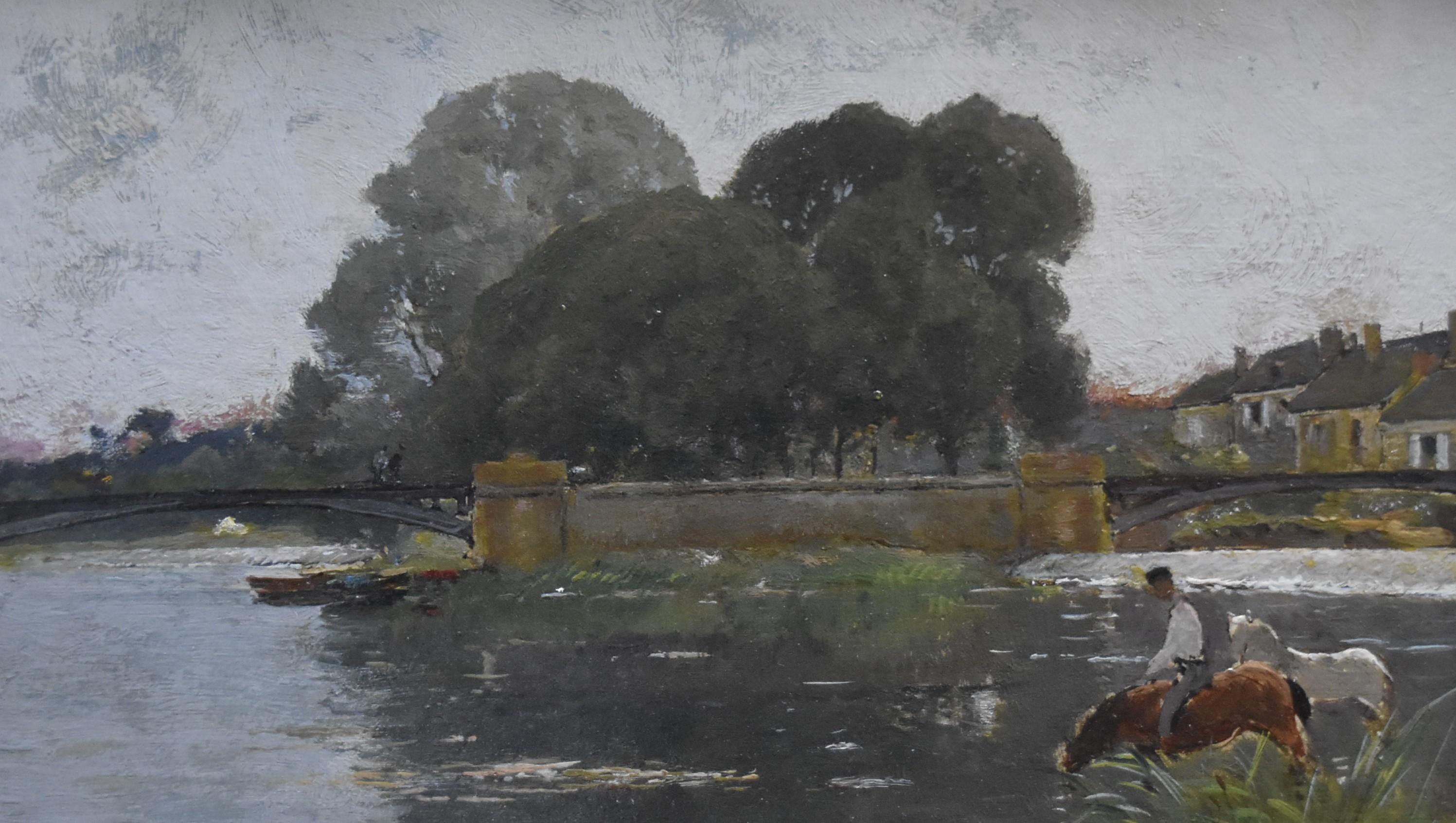 Paul Paul (18421920) Horses at the river, signed oil
