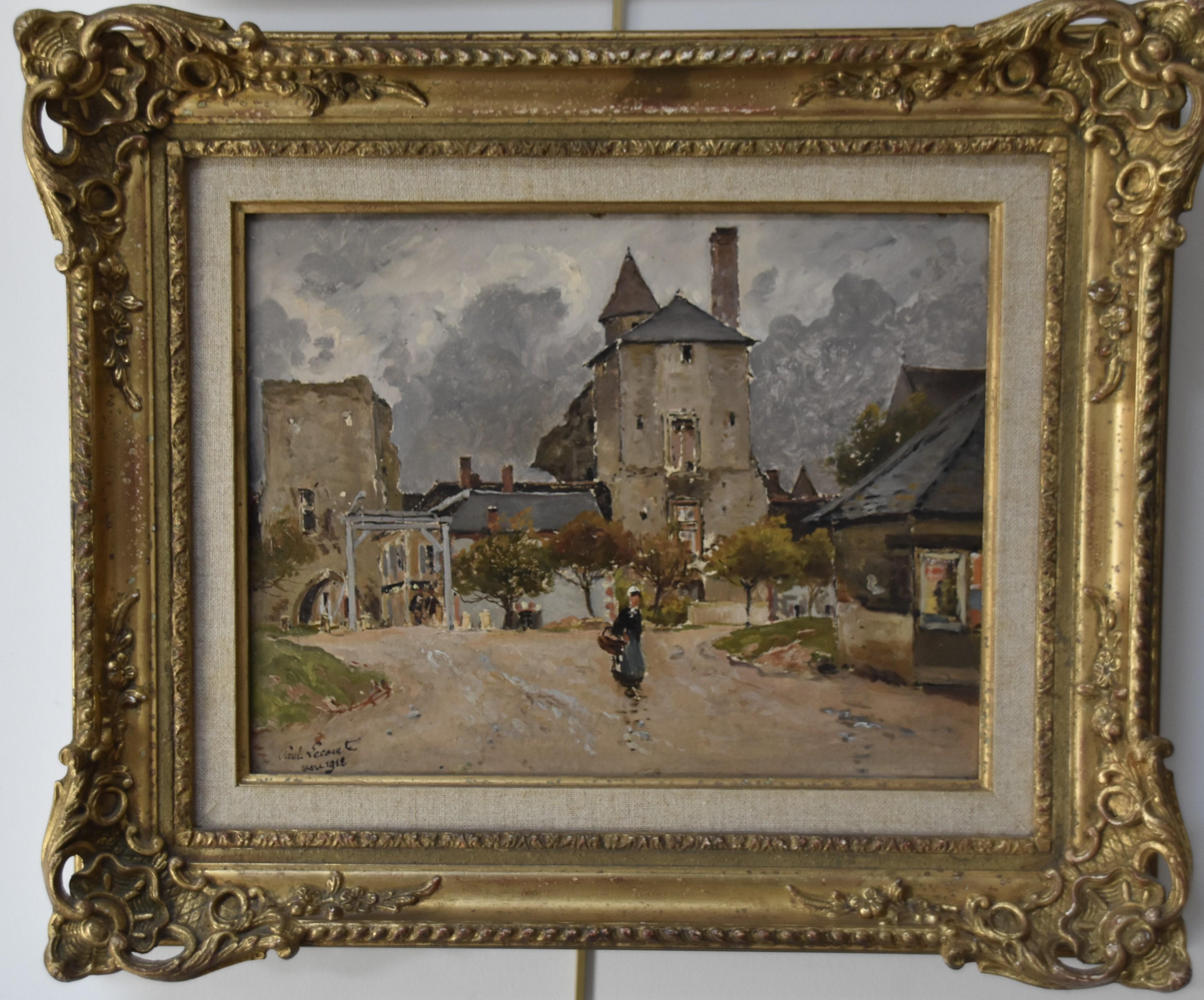 Paul Lecomte (1842-1920) Back from the market , 1912, signed oil painting 11