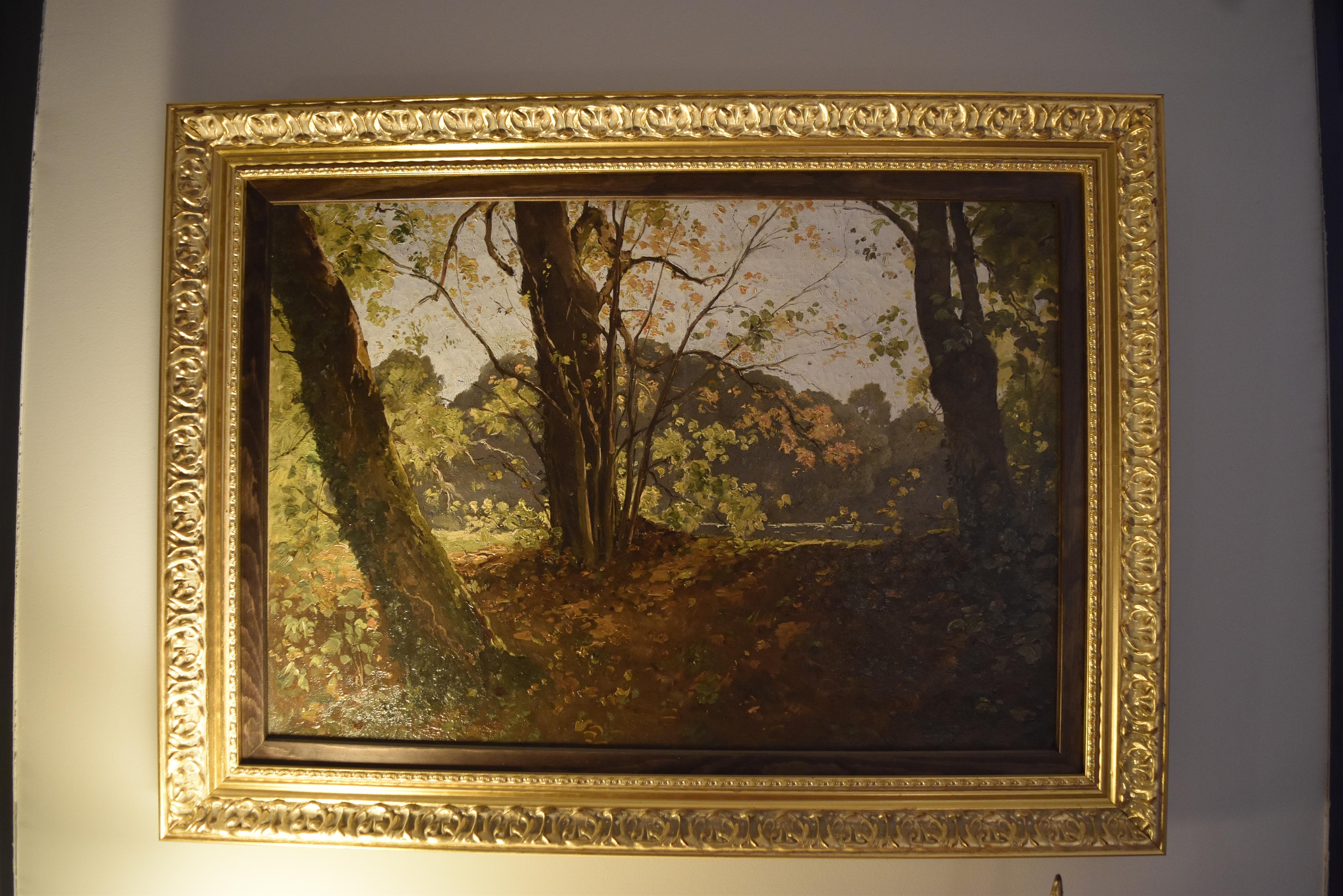 Wooded Landscape, Öl auf Leinwand, Paul Lecomte (1842-1920) 5