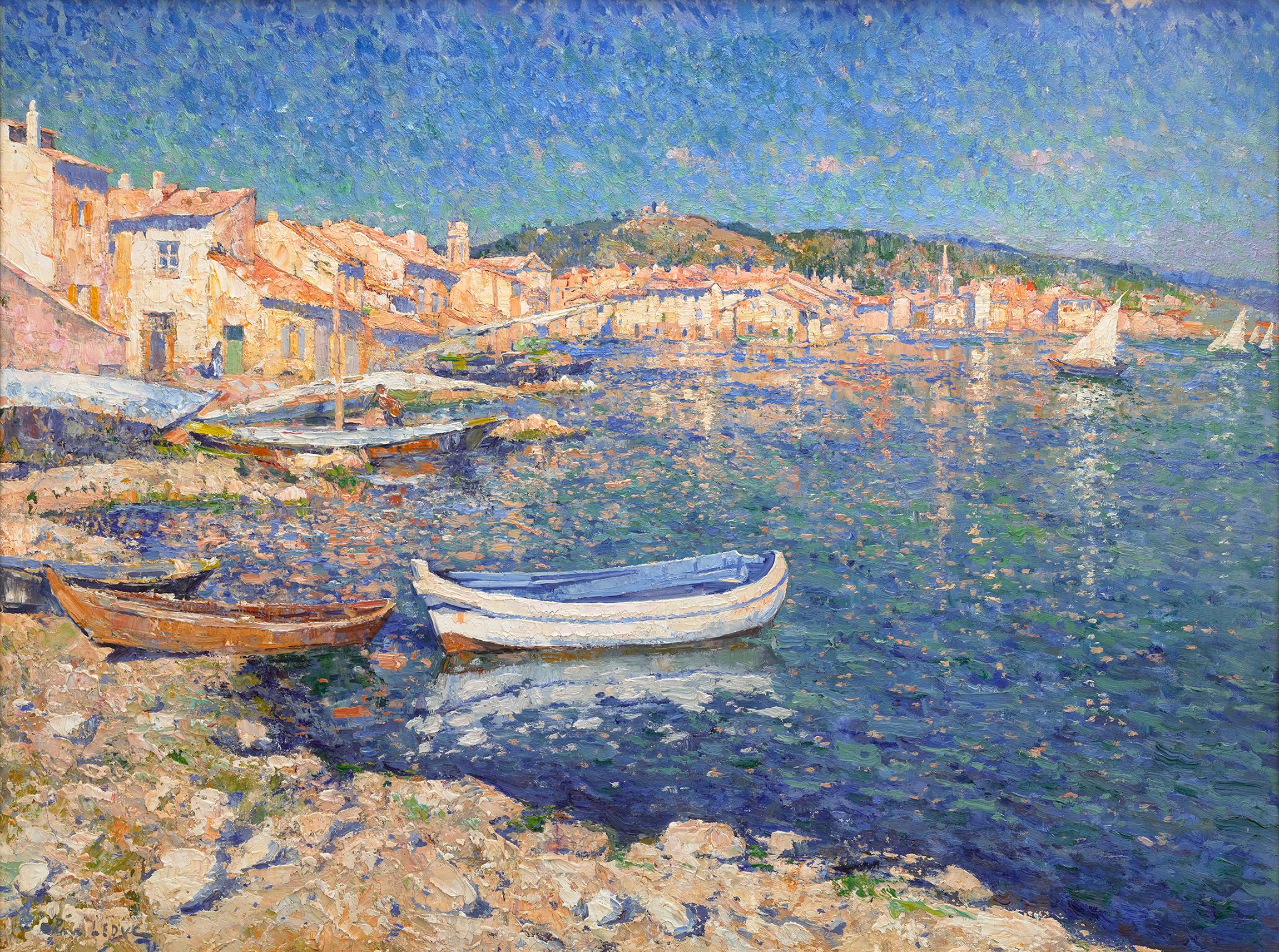 Paul Leduc
1876-1943  Belga

Martigues, Provenza-Alpi-Costa Azzurra

Firmato "Paul Leduc" (in basso a sinistra)
Olio su tela

Paul Leduc cattura il fascino pittoresco di Martigues, spesso chiamata la "Venezia della Provenza", in questo luminoso olio