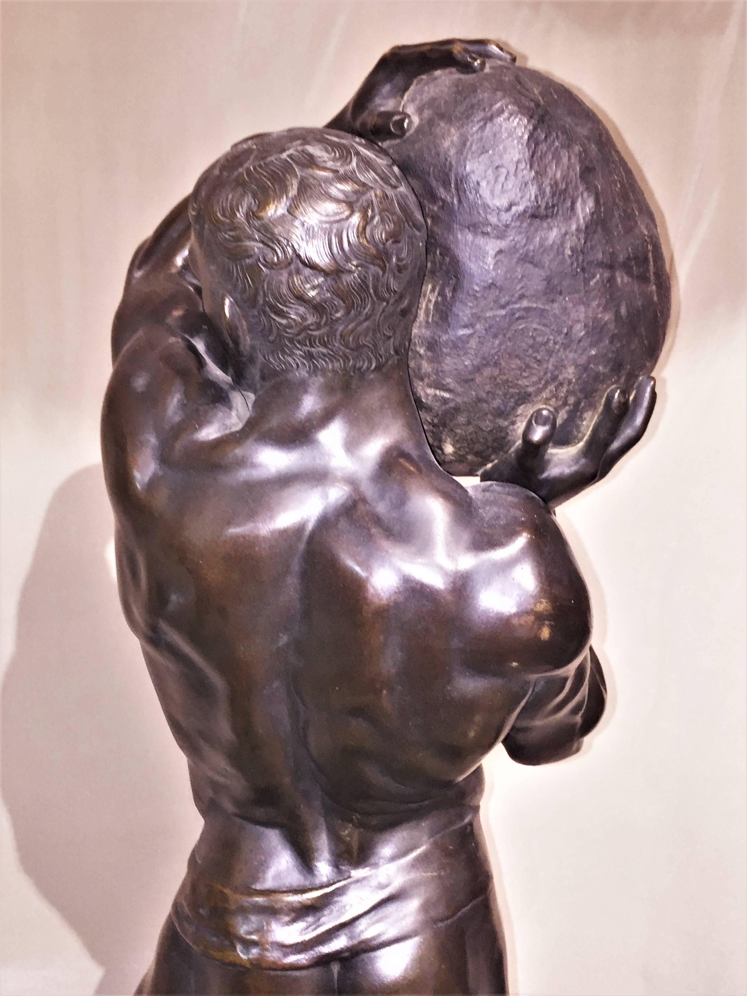 Paul Leibküchler, Sisyphus, German Jugenstil Bronze Sculpture, circa 1900 In Good Condition For Sale In New York, NY