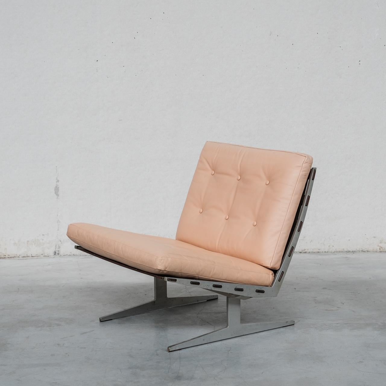 A rare lounge chair by Paul Leidersdorff. 

Denmark, c1960s. 

Caravelle model. 

Leather, steel and wood. 

Good vintage condition. 

PRICES ARE EXCLUSIVE OF VAT IF SOLD IN THE UK. 

Internal Ref: 07/03/24/016.

Location: Belgium