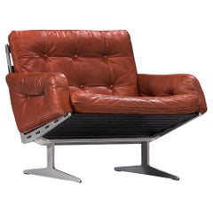 Paul Leidersdorff for Cado 'Caravelle' Lounge Chair in Red Leather 