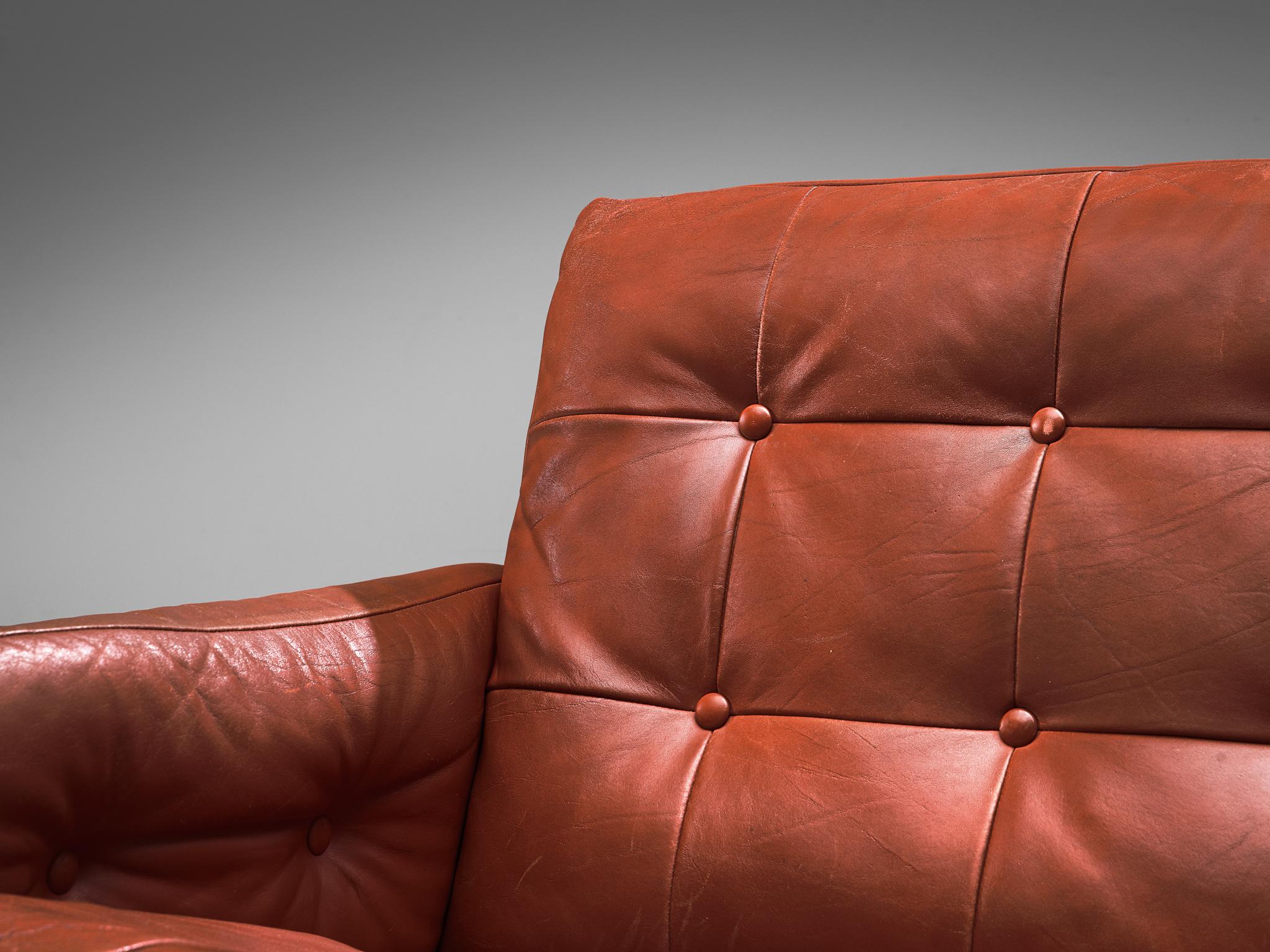 Scandinavian Modern Paul Leidersdorff for Cardo 'Caravelle' Lounge Chair in Red Leather
