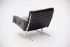Paul Leidersdorff Lounge Chair Black Leather, Denmark, 1965