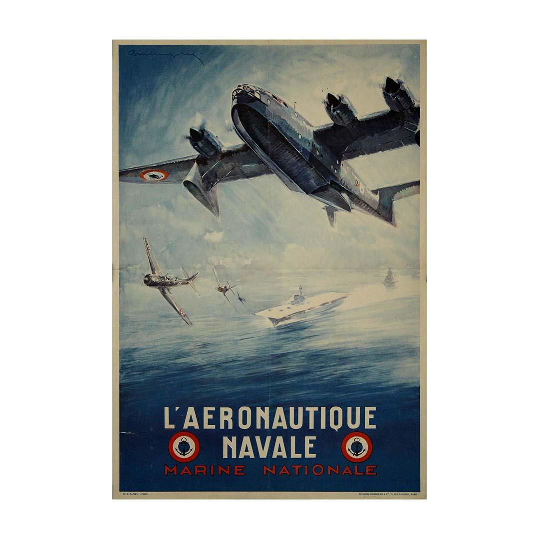 Circa 1940 original poster by renowned artist Paul Lengellé is a striking t For Sale 3