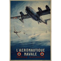 Vintage Circa 1940 original poster by renowned artist Paul Lengellé is a striking t