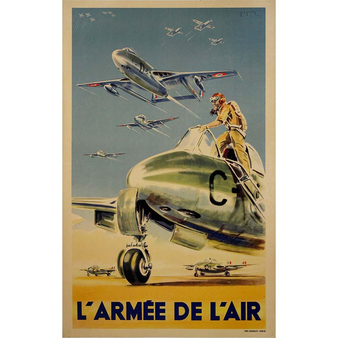 Circa 1950 original poster for L’Armée de l’Air, designed by Paul Lengellé