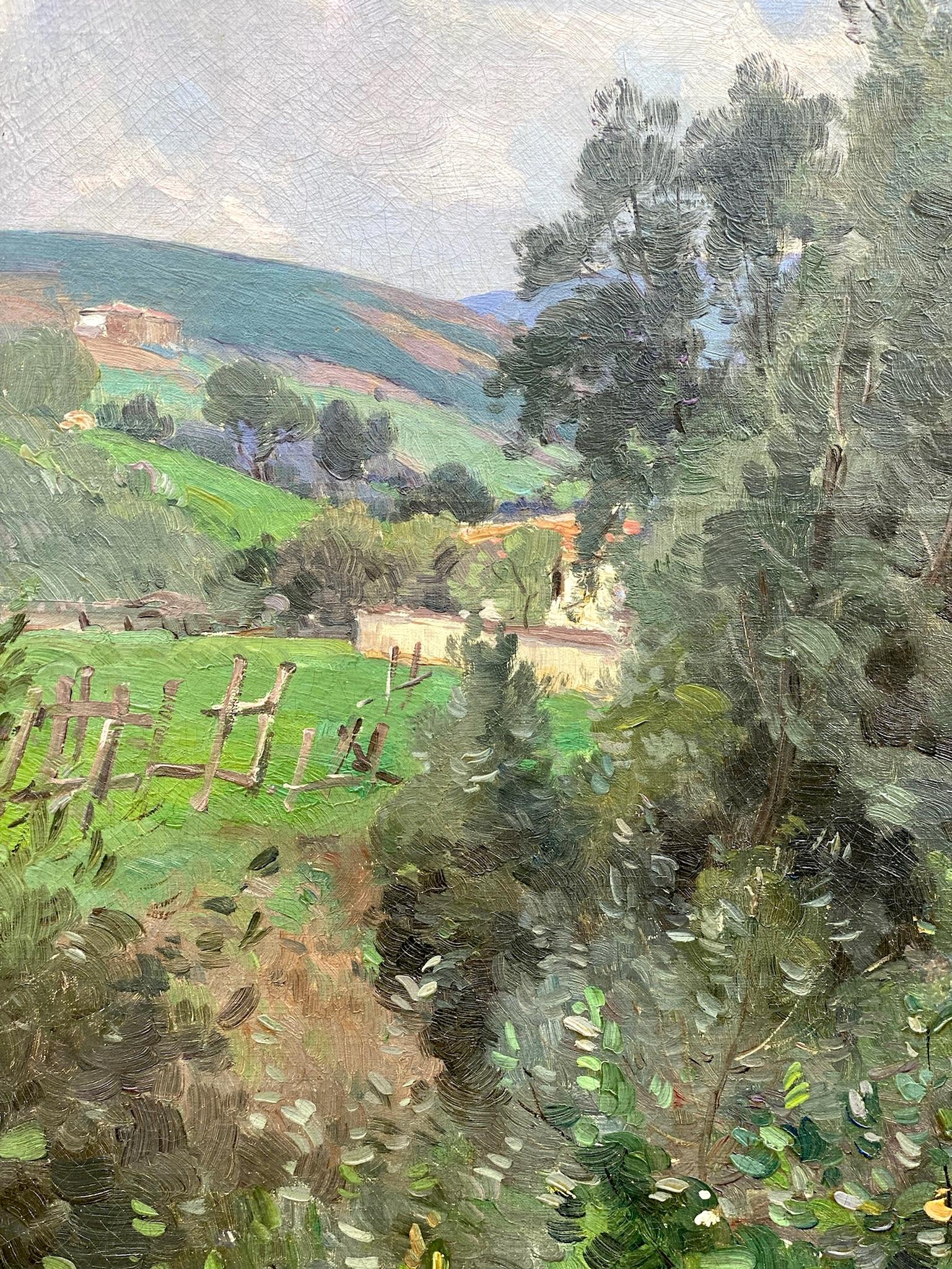 Kutschfahrt auf dem Lande an einem Sommertag um 1880 Impressionistisches Gemälde im Angebot 1