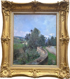 Paseo en carruaje por el campo en un día de verano c 1880 Pintura impresionista