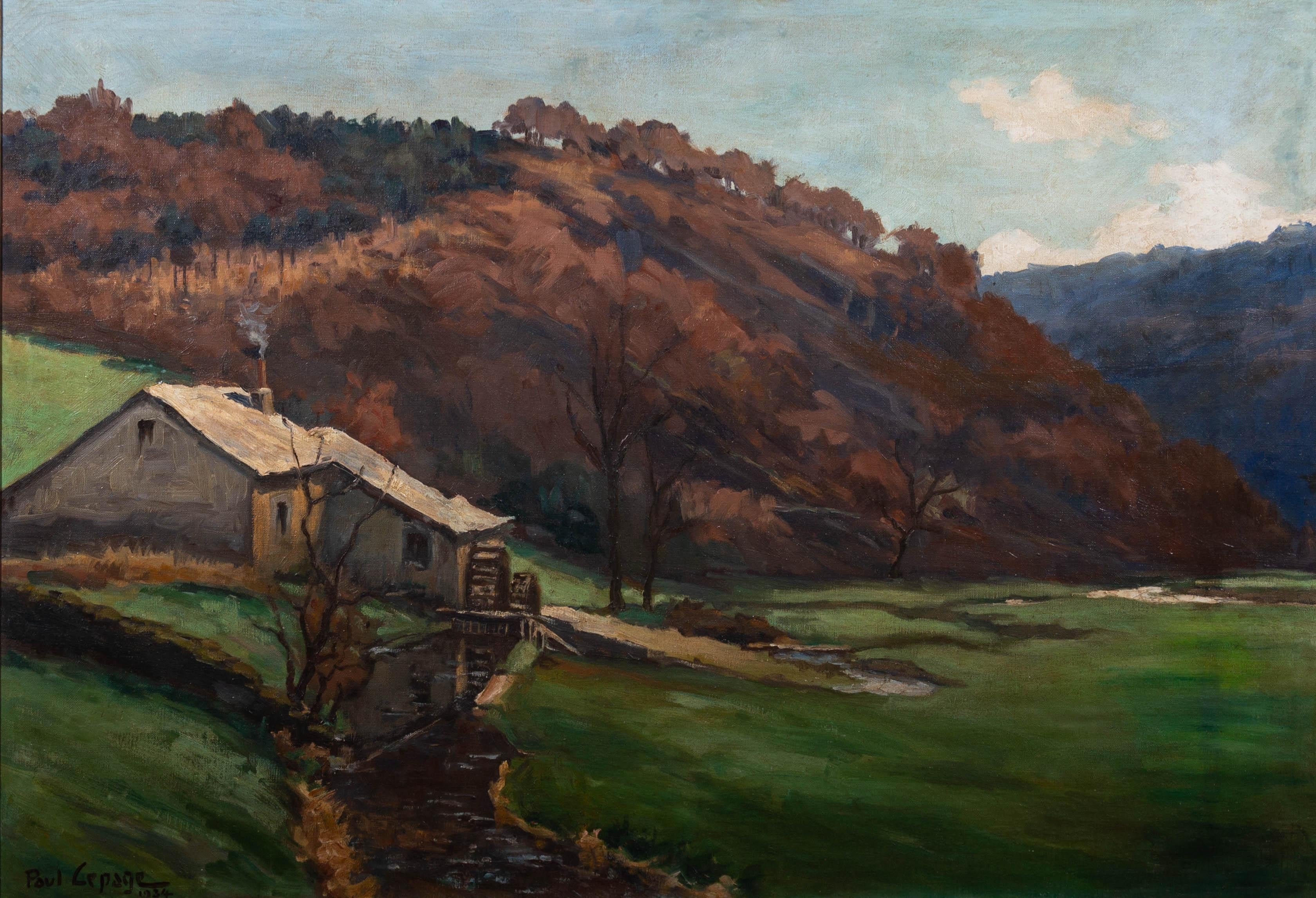 Paul Lepage (1869-1958) - 1934 Huile, Le Moulin de Trinval 1