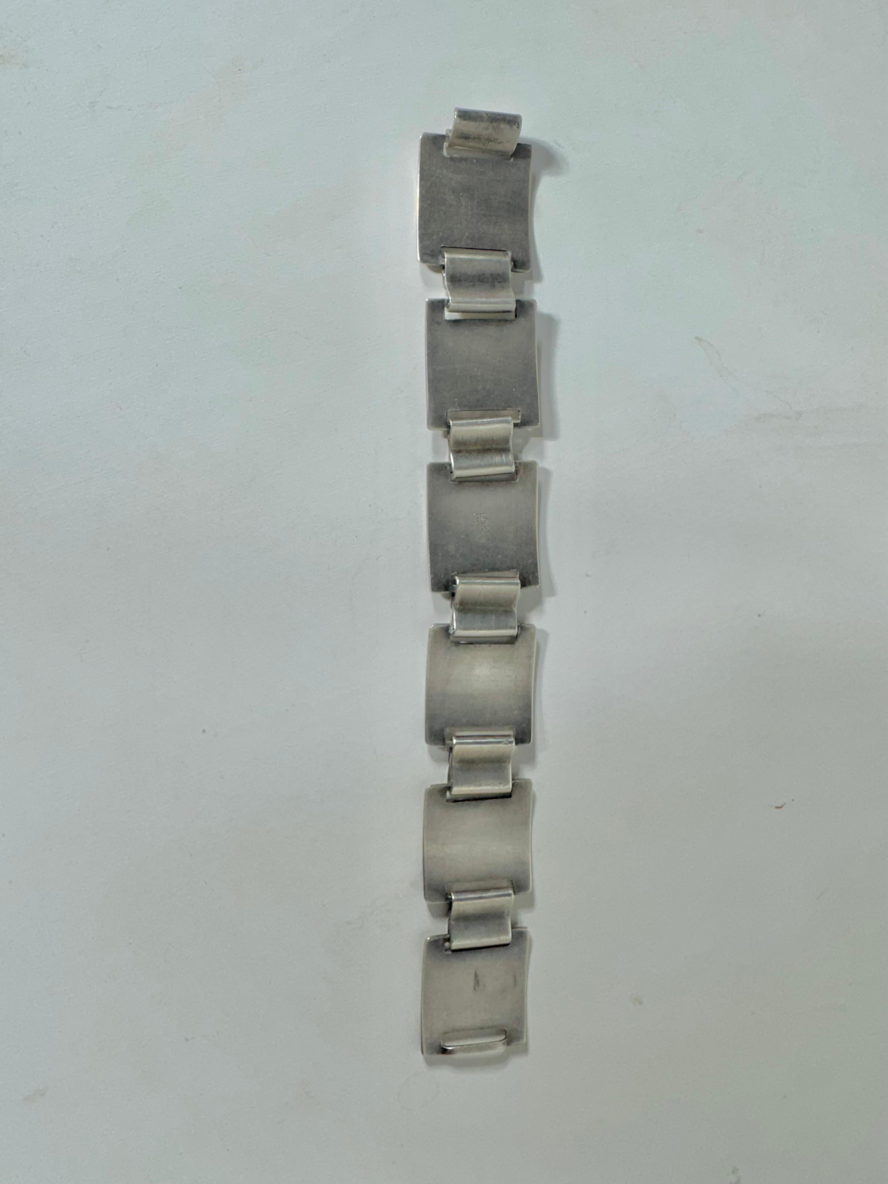 American Paul Lobel New York Modernist Studio Sterling Silver Bracelet For Sale