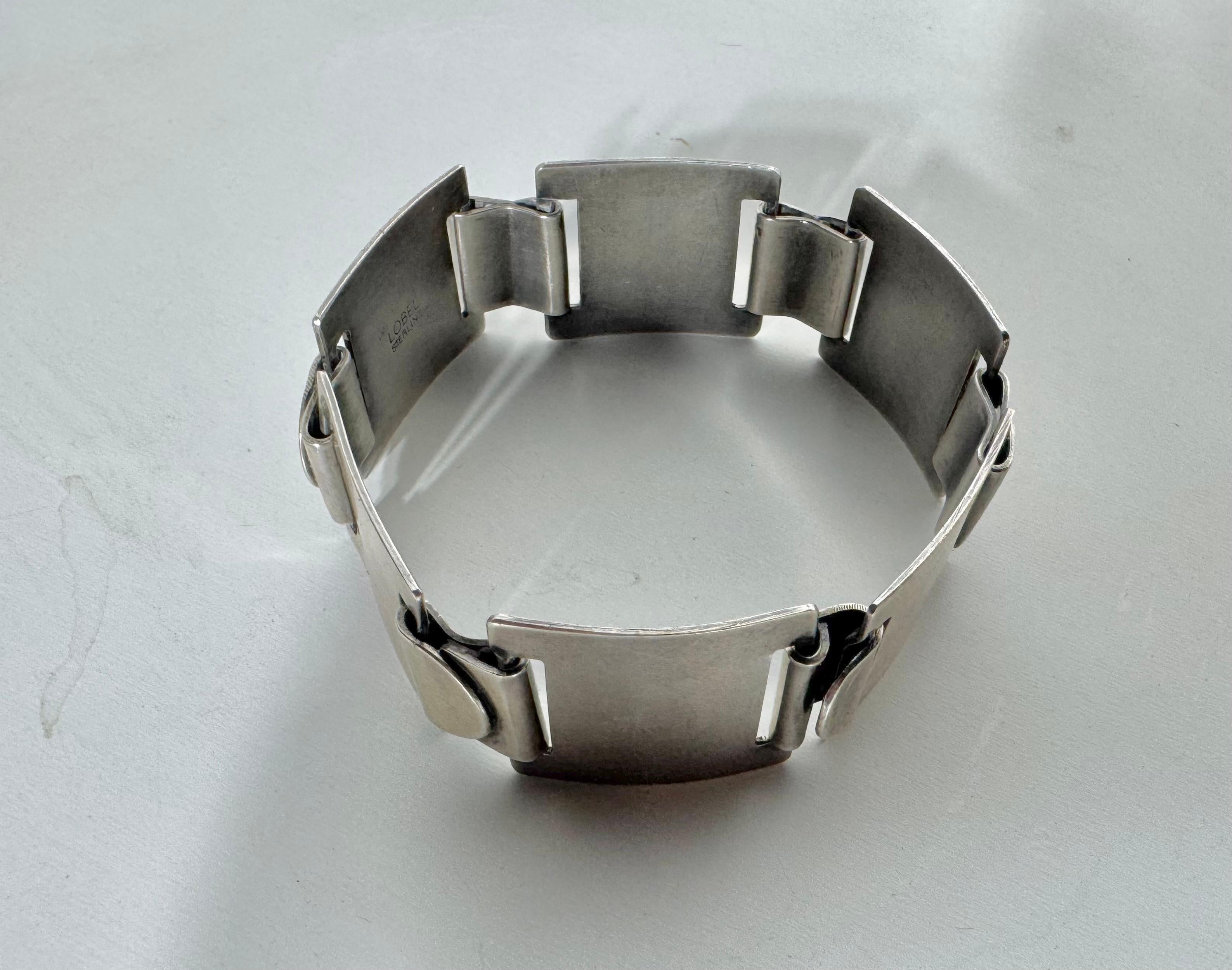 Mid-20th Century Paul Lobel New York Modernist Studio Sterling Silver Bracelet For Sale