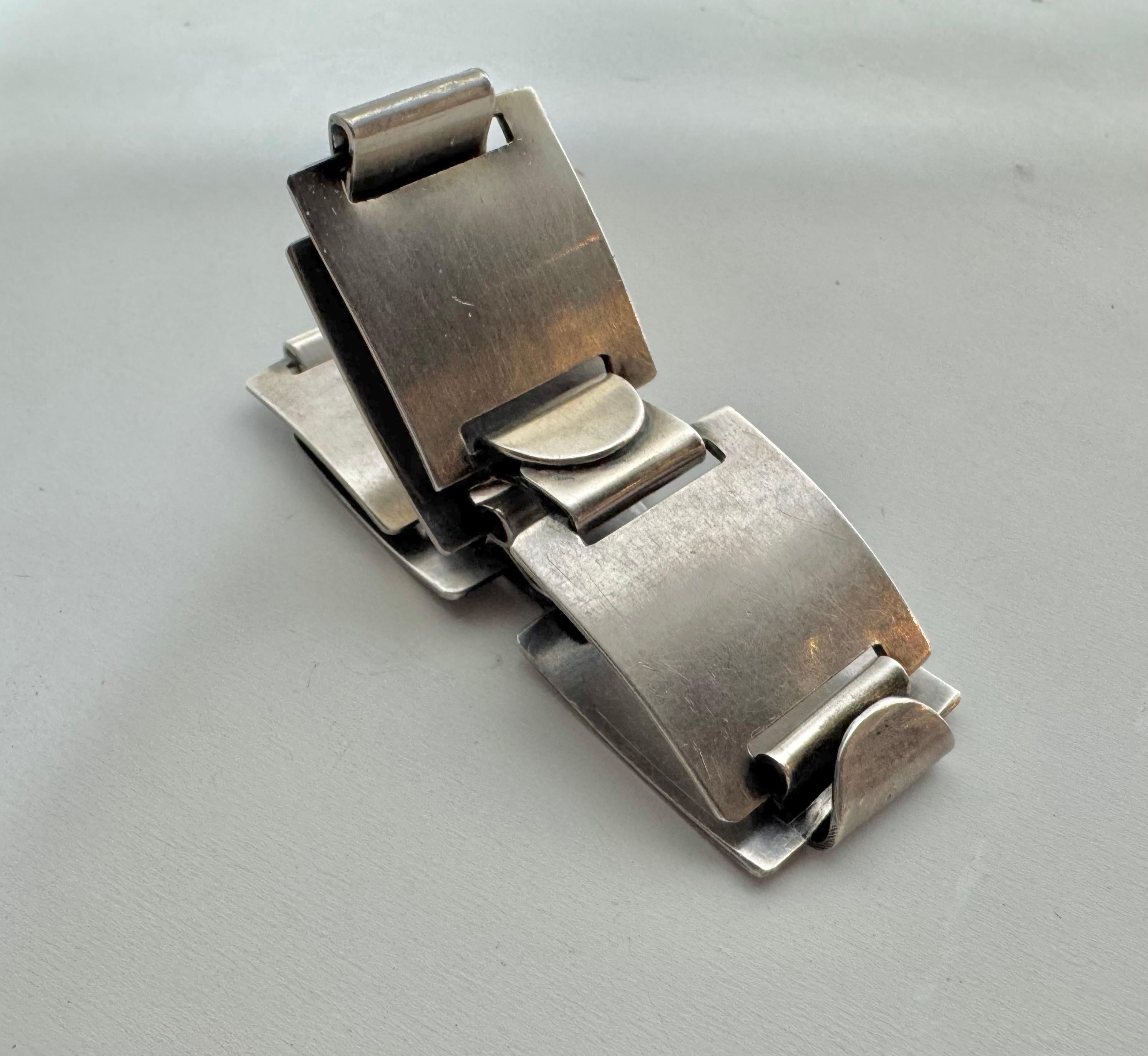 Paul Lobel New York Modernist Studio Sterling Silver Bracelet For Sale 2