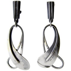 Paul Lobel Sterling Silver American Modernist Earrings