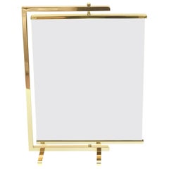 Paul Lobel Style Mid-Century Modern Brass Swivel Picture Frame Desk Accessory