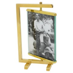 Vintage Paul Lobel Style Polished Brass Picture Frame, 1950s