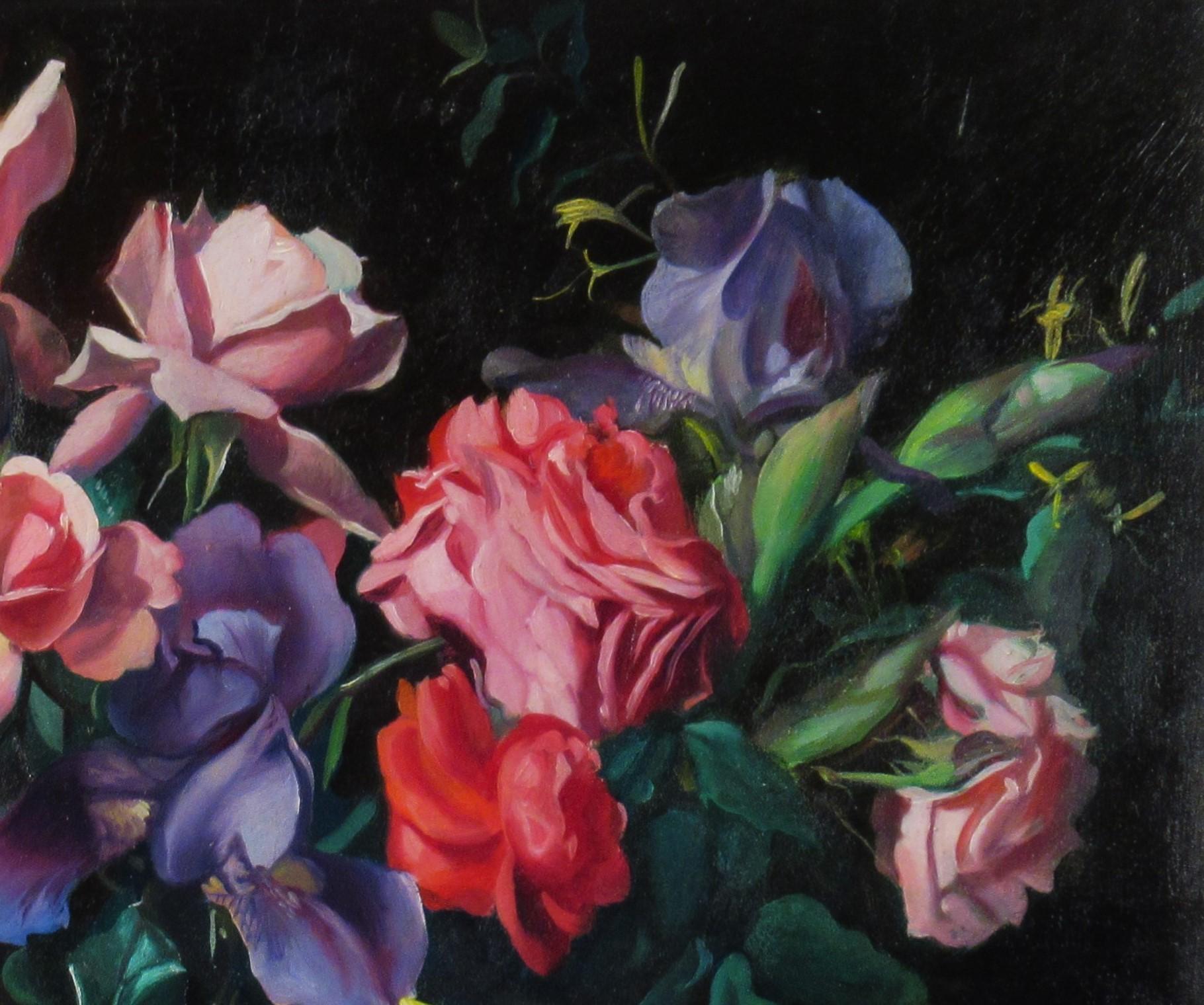 Blumen Korb (Amerikanischer Impressionismus), Painting, von Paul Longenecker