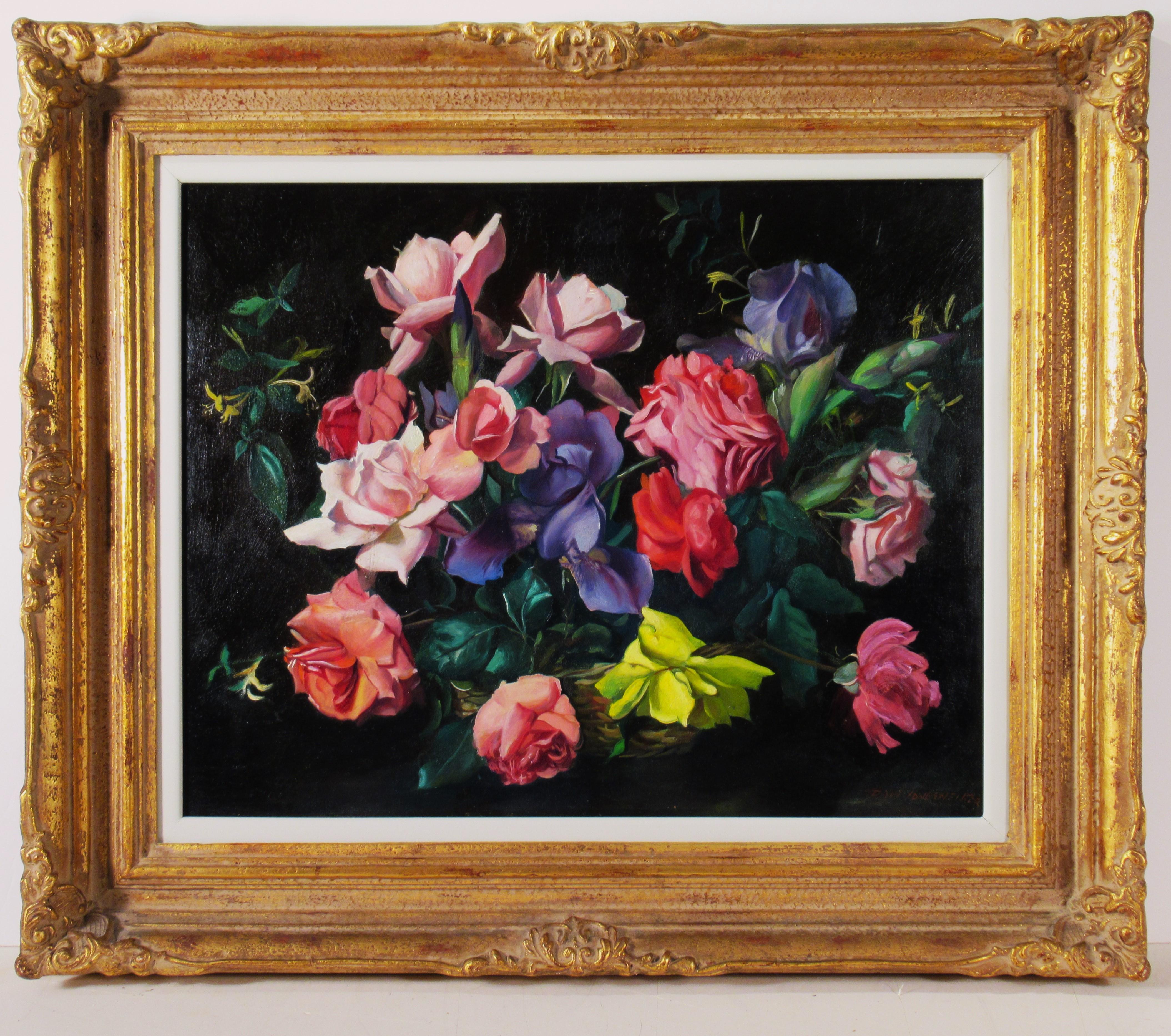 Paul Longenecker Figurative Painting – Blumen Korb