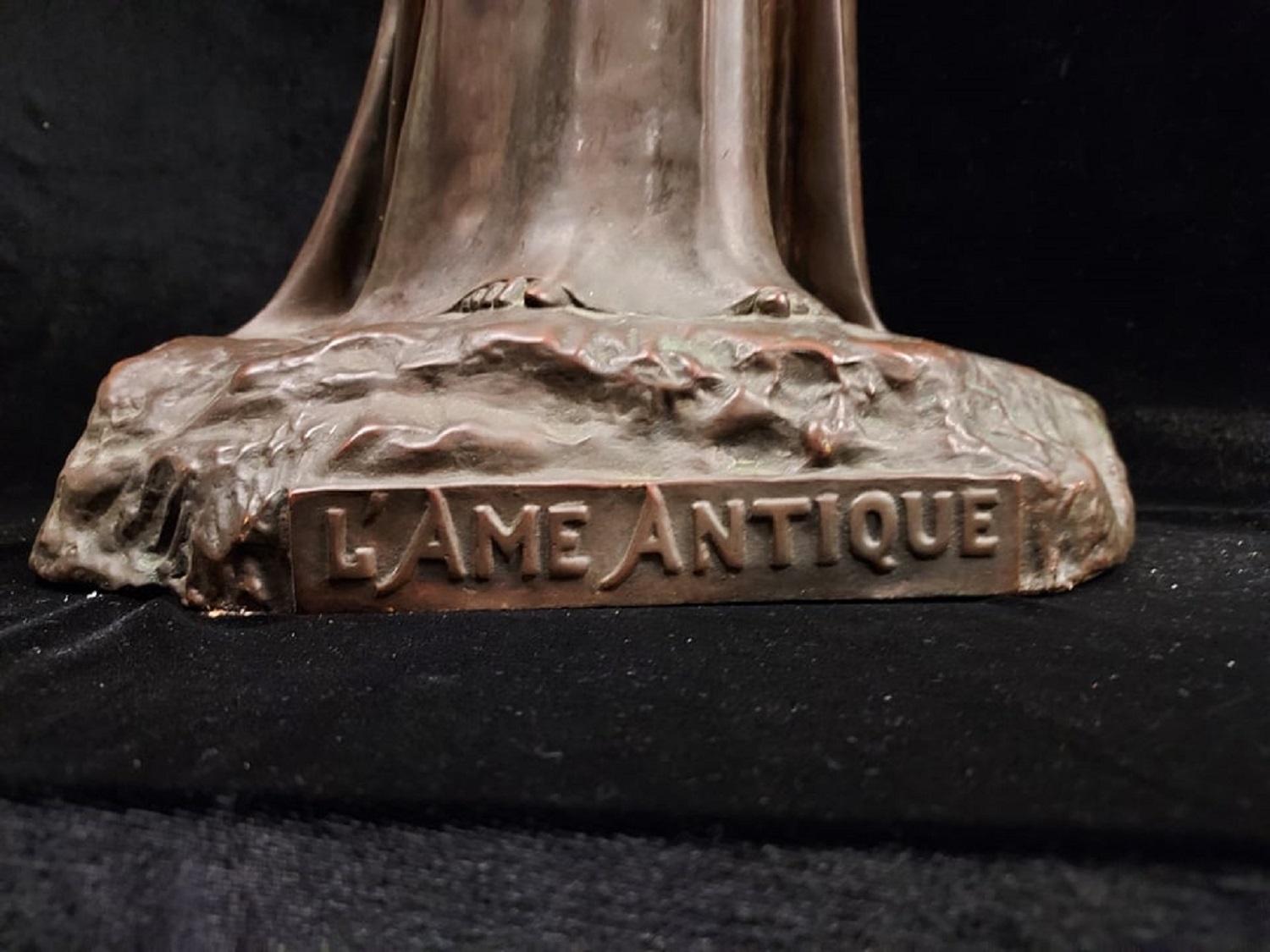 L 'Ame Antique by Paul François Louchet - Symbolist Sculpture by Paul Louchet 