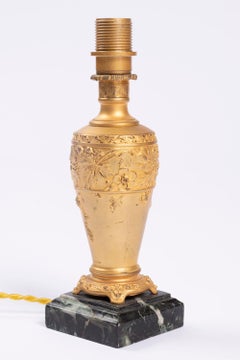 Paul Louchet:: Paar Nachttischlampen aus vergoldeter Bronze:: Jugendstil