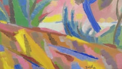 (1918-2003) Superb Original 1960s French Modernist Colourful oil painting