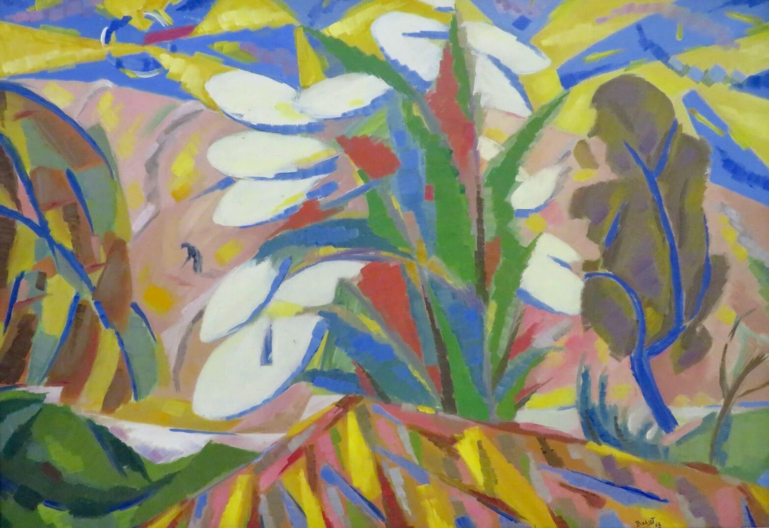 (1918-2003) Superba pittura ad olio colorata originale del Modernismo francese degli anni '60 - Painting Postmoderno di Paul Louis Bolot