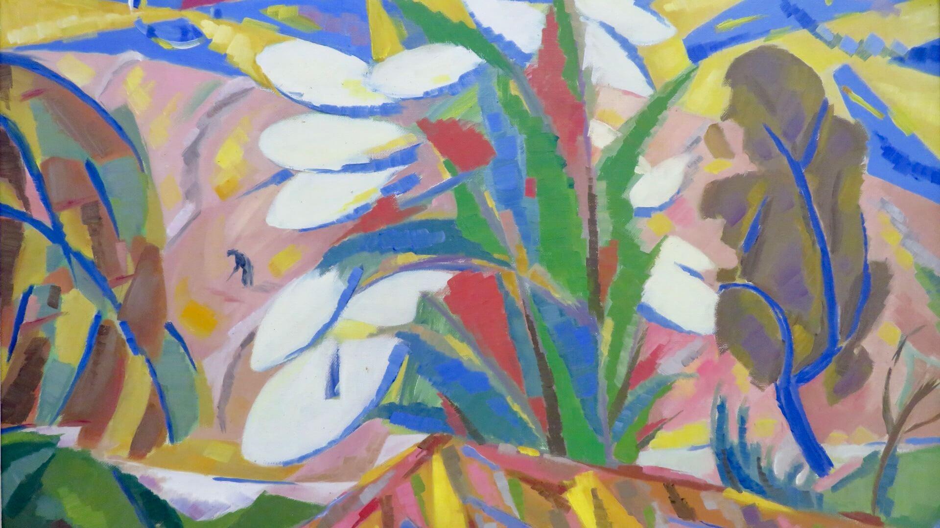 (1918-2003) Superba pittura ad olio colorata originale del Modernismo francese degli anni '60 1