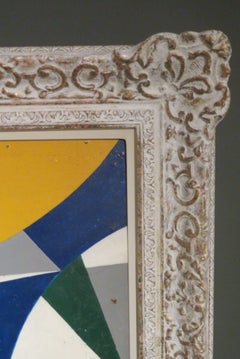 LARGE original Mid Century MODERNIST ABSTRACT French OIL PAINTING Mediterranean