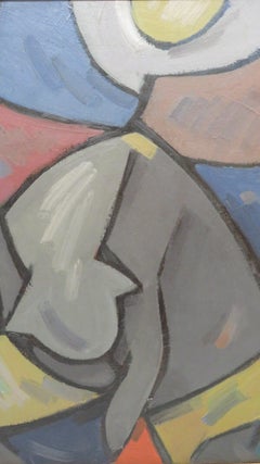 Original 1970's Cubist French oil painting by Paul Bolot ESPACE GROUP INTEREST