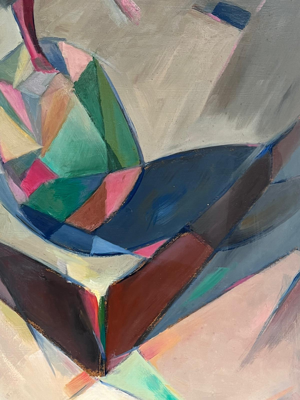 Siglo XX Pintura al Óleo Cubista Francesa Naturaleza Muerta Fruta Manzana - Painting Moderno de Paul-Louis Bolot (French 1918-2003)