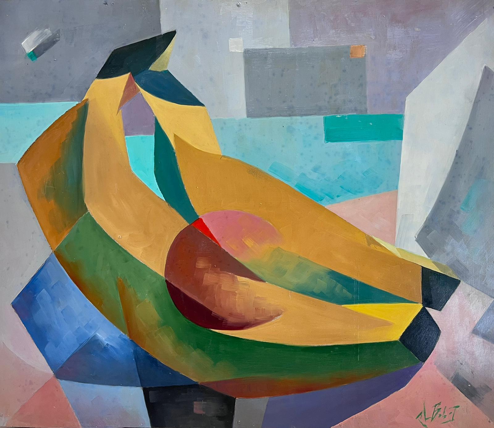 Helene Dadone - French Cubist 20th Century Oil Painting Nude Lady with ...