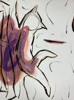 20th Century French Modernist Cubist Painting Broodin Portrait Dark Haired Lady