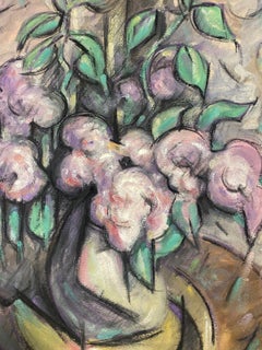 20th Century French Modernist Painting Purple Eucalyptus Flowers