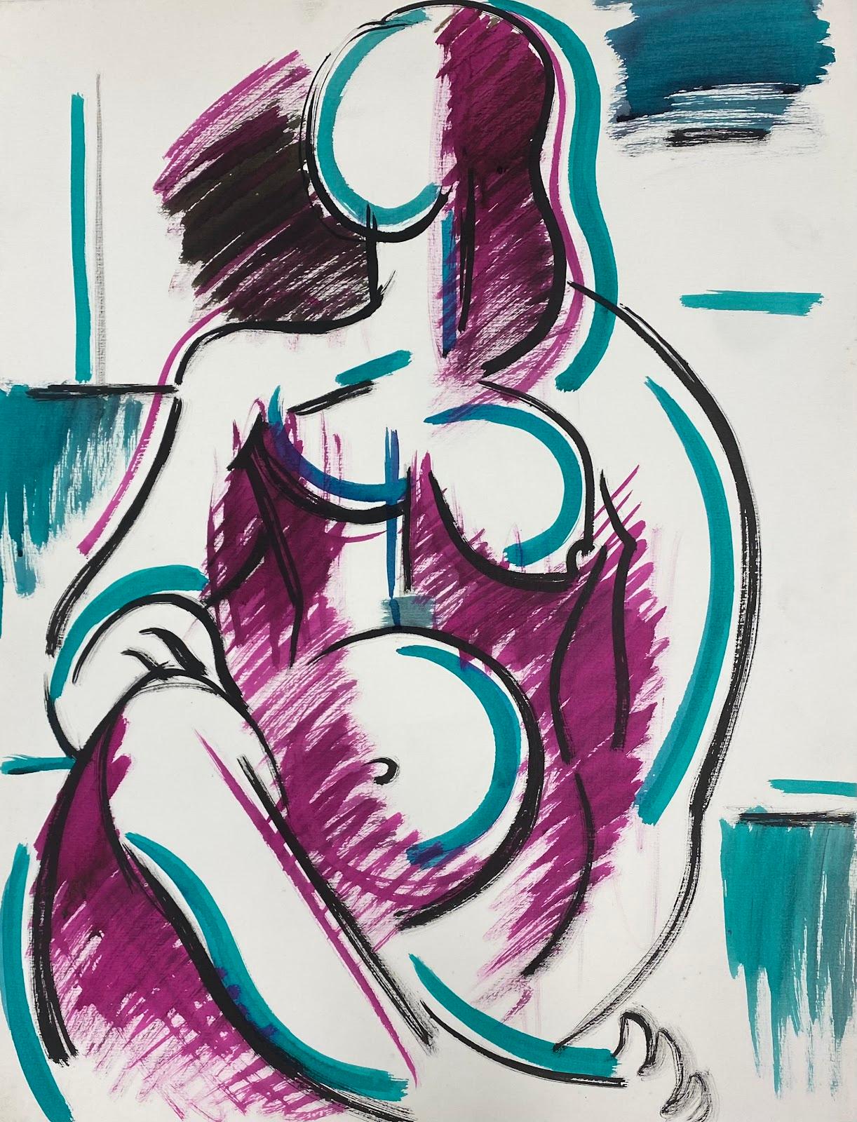 Nude
by Paul-Louis Bolot (French 1918-2003)
original gouache painting on thick paper/ card
unframed
condition: very good and sound; the edges have a few curls and scuffs/ edge tears which should all cover once flattened or framed. 
provenance: all
