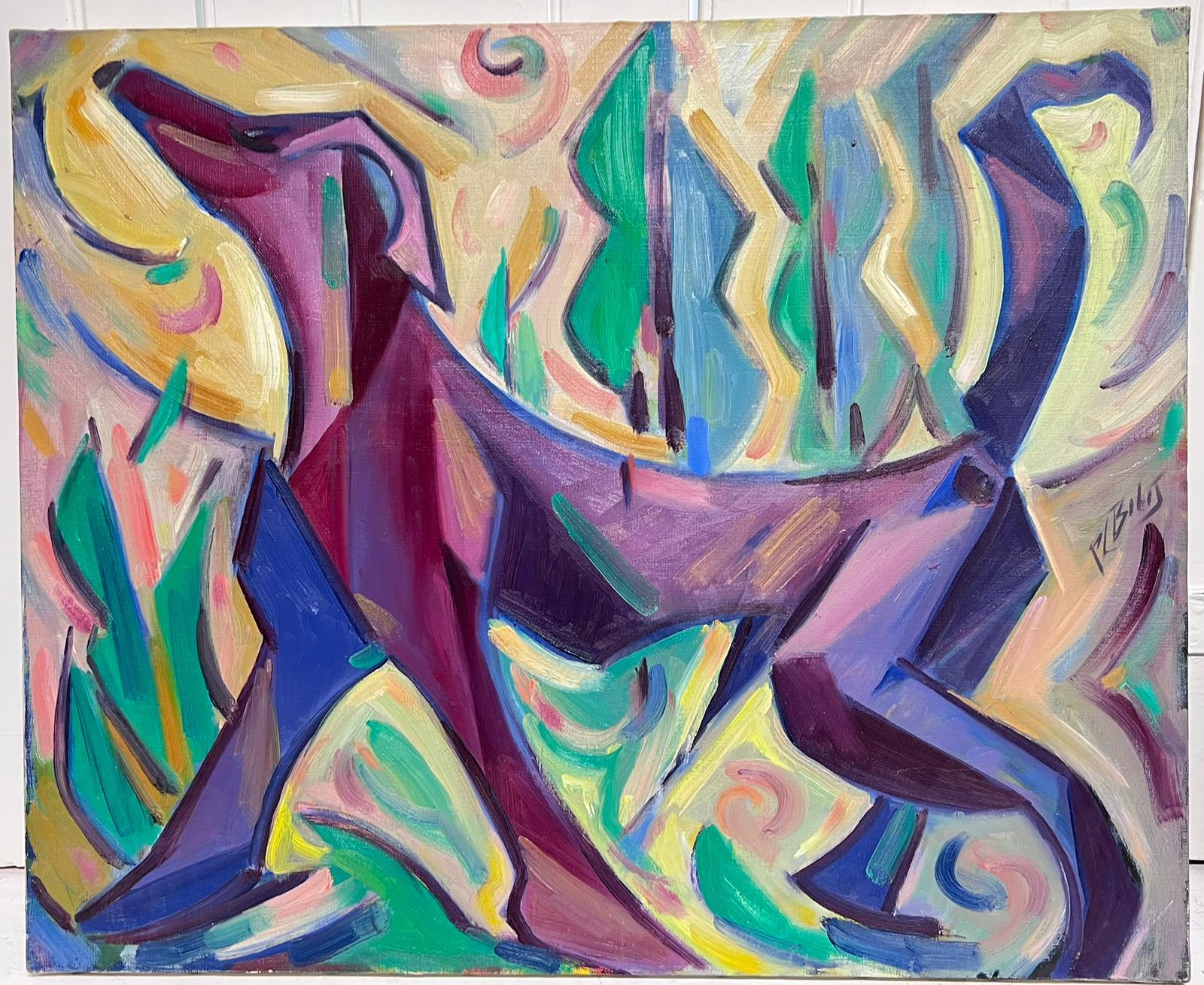 Walking Dog
by Paul-Louis Bolot (French 1918-2003)
signed
19 x 24 inches
original oil painting
condition: very good and sound
provenance: all the paintings we have by this artist have come from the artists estate in France. 
Part of the Modernist