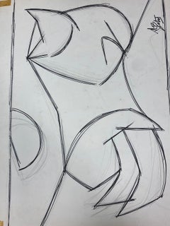 French Modernist Goulash Painting Multi-color Portrait Of Blonde Woman