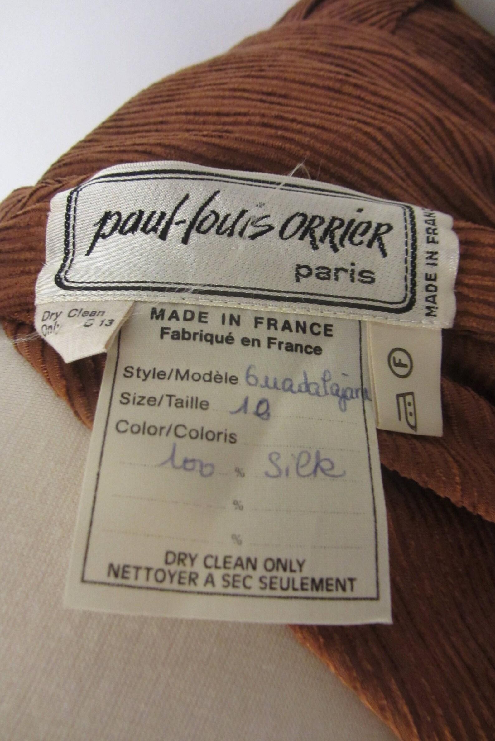 Vestido de seda tricolor Paul-Louis Orrier en venta 5